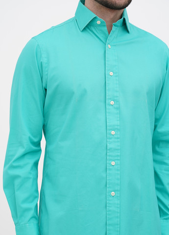 Бирюзовая кэжуал рубашка однотонная Ralph Lauren