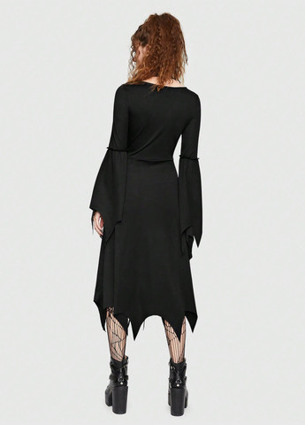 Чорна карнавальний сукня Romwe однотонна