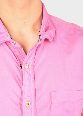 Розовая классическая рубашка однотонная AAA