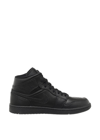 Черные демисезонные кроссовки 554724-091 Jordan 1 Mid Triple Black