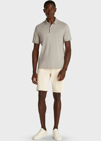 Серо-бежевая футболка-поло для мужчин Calvin Klein однотонная