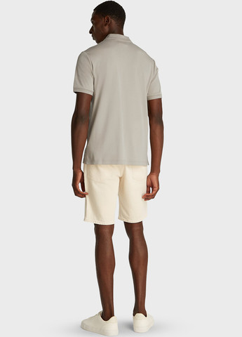 Серо-бежевая футболка-поло для мужчин Calvin Klein однотонная