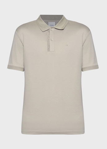 Серо-бежевая футболка-поло для мужчин Calvin Klein однотонная