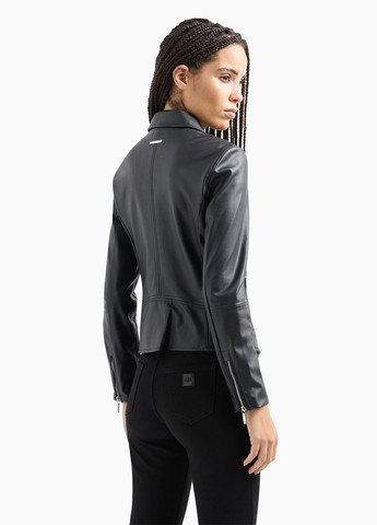 Черная демисезонная куртка косуха Armani Exchange