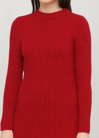 Красное кэжуал платье платье-свитер Park Hande однотонное