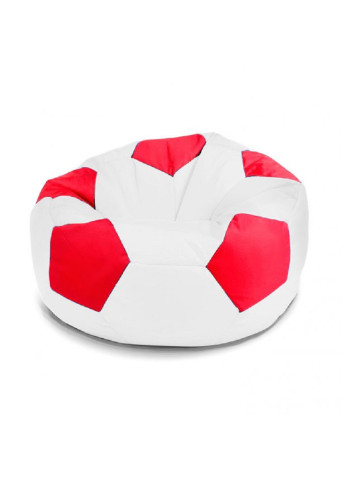 Безкаркасне крісло мішок футбольний м'яч 70х70 см (31227-Нов) Білий з червоним Francesco Marconi (251109689)