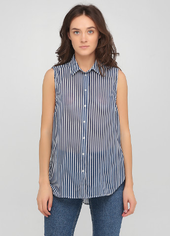 Темно-синяя летняя блуза H&M