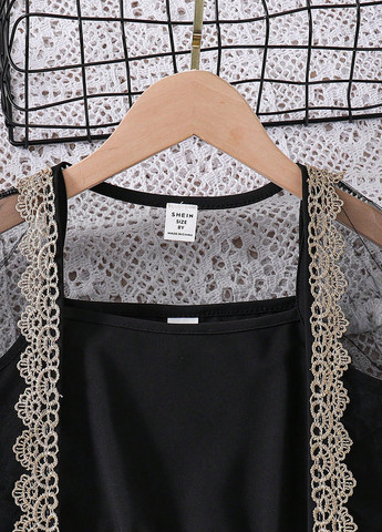 Чорний літній комплект (накидка, сукня) SHEIN