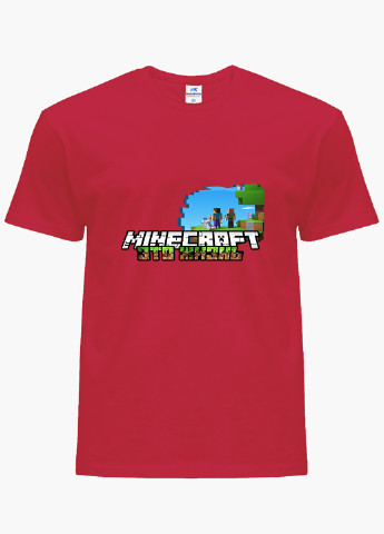 Красная демисезонная футболка детская майнкрафт (minecraft)(9224-1170) MobiPrint