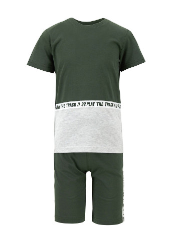 Оливковый (хаки) летний комплект(футболка, шорты) DeFacto