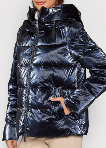Синяя темно-синяя стеганая куртка woman jacket fix hood CMP