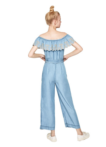 Комбинезон Pepe Jeans комбинезон-брюки однотонный голубой денил лиоцелл