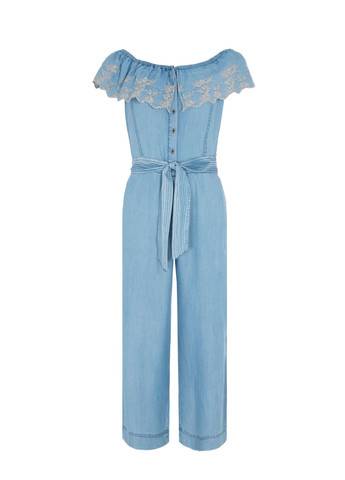 Комбинезон Pepe Jeans комбинезон-брюки однотонный голубой денил лиоцелл