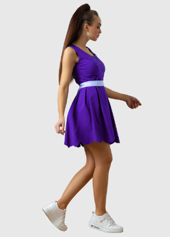 Фиолетовое кэжуал платье клеш ST-Seventeen однотонное