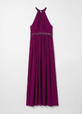 Темно-фіолетова вечірня плаття в стилі армпір H&M однотонна