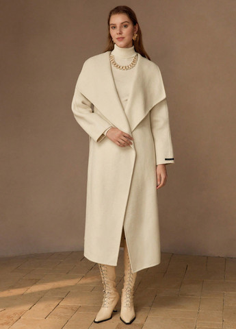 Кремове зимнє Пальто однобортне SHEIN