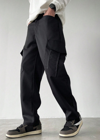 Черные кэжуал демисезонные карго брюки SHEIN