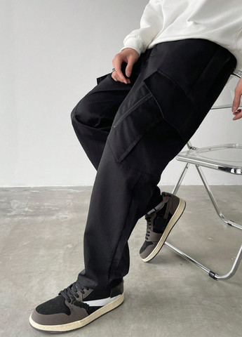 Черные кэжуал демисезонные карго брюки SHEIN