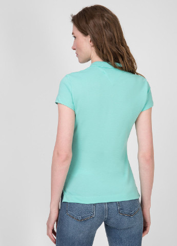 Мятная женская футболка-поло Tommy Hilfiger с логотипом