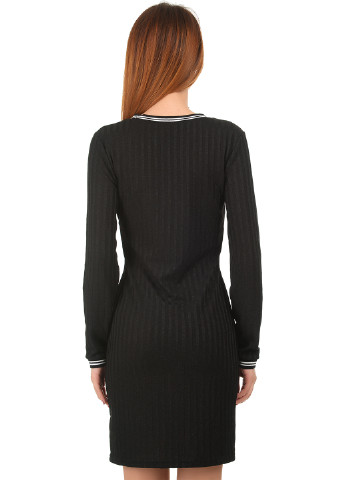 Черное кэжуал платье H&M в полоску