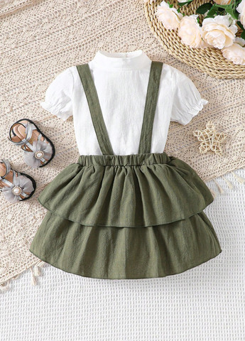 Комбинированный летний комплект (блуза, юбка) SHEIN