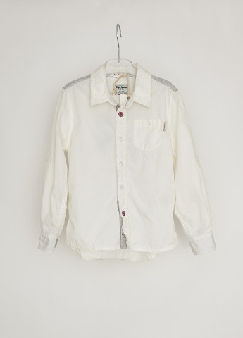 Белая кэжуал рубашка однотонная Pepe Jeans