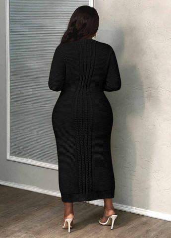 Чорна кежуал сукня сукня светр SHEIN однотонна