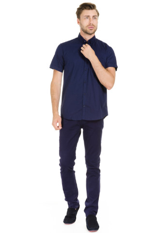 Темно-синяя кэжуал рубашка F'91 с коротким рукавом