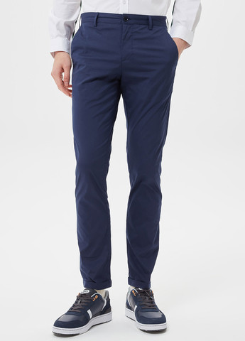 Темно-синие кэжуал демисезонные зауженные брюки Lacoste