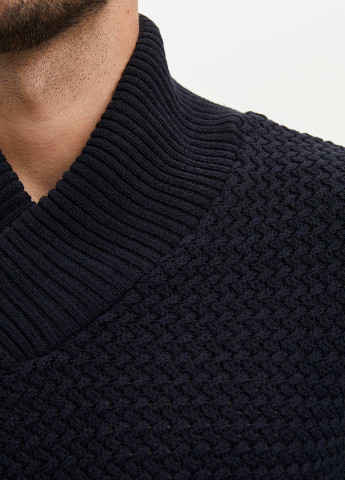 Темно-синий демисезонный полувер пуловер DeFacto