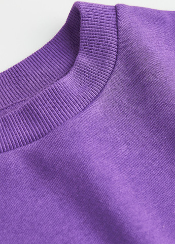 H&M світшот однотонний світло-фіолетовий кежуал, спортивний бавовна