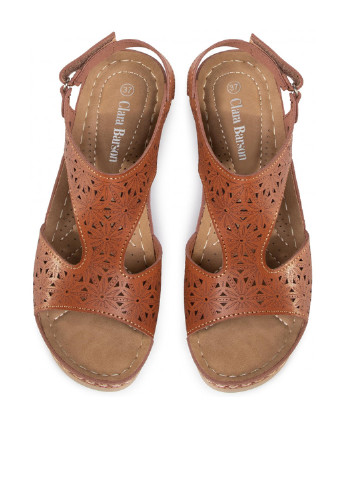 Светло-коричневые сандалі clara barson Clara Barson на липучке с перфорацией