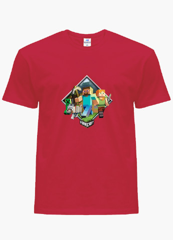 Красная демисезонная футболка детская майнкрафт (minecraft)(9224-1175) MobiPrint