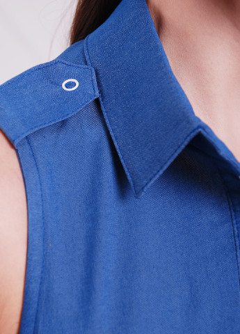 Синяя кэжуал рубашка однотонная TessDress