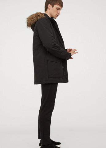 Черная зимняя куртка парка H&M