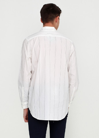 Сорочка H&M з довгим рукавом смужка біла кежуал