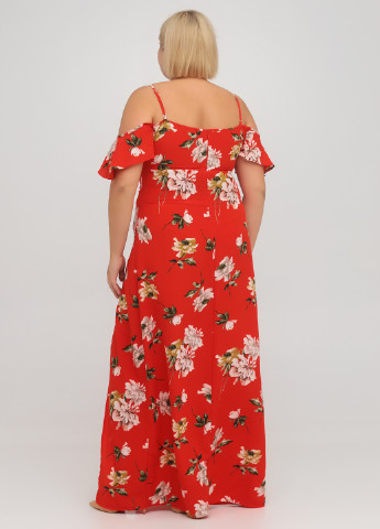 Красное кэжуал платье в стиле ампир Lipsy London с цветочным принтом