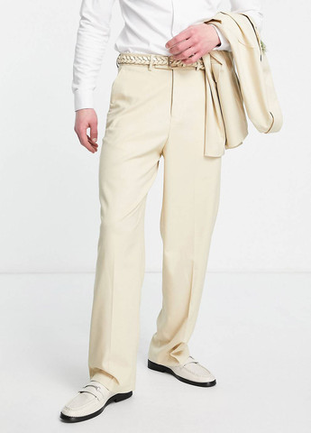 Светло-бежевые классические демисезонные классические брюки Asos