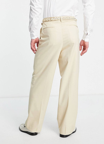 Светло-бежевые классические демисезонные классические брюки Asos