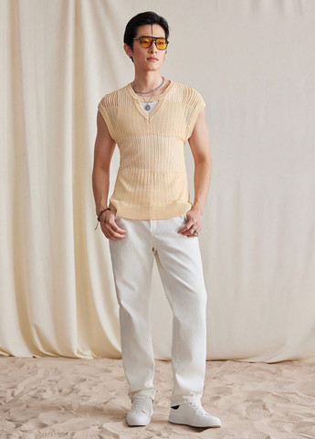 Бежевий літній светр пуловер SHEIN