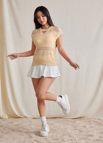 Бежевий літній светр пуловер SHEIN