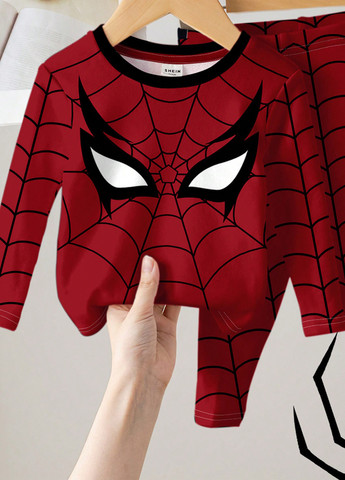 Темно-червона всесезон піжама (лонгслів, штани) лонгслів + брюки SHEIN