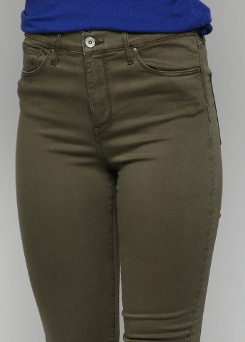 Зеленые демисезонные зауженные джинсы H&M