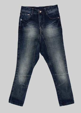Темно-синие демисезонные зауженные джинсы Marions