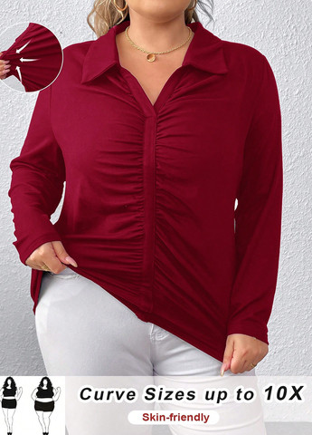 Бордовая блуза SHEIN