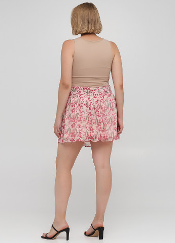 Светло-розовая кэжуал цветочной расцветки юбка Urban клешированная