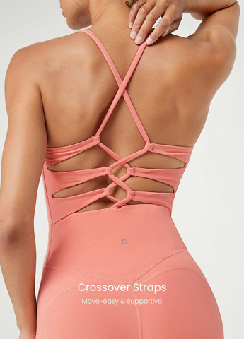 Комбінезон SHEIN комбінезон-брюки однотонний персиковий спортивний поліамід