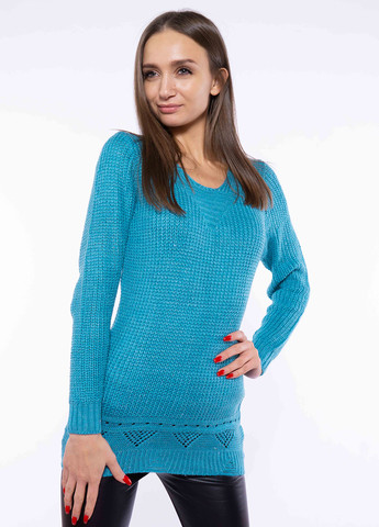 Бирюзовый демисезонный пуловер пуловер Time of Style