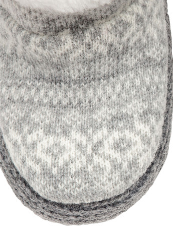 Тапочки H&M орнамент сірий домашній