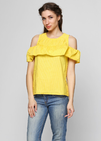 Желтая летняя блуза No Brand